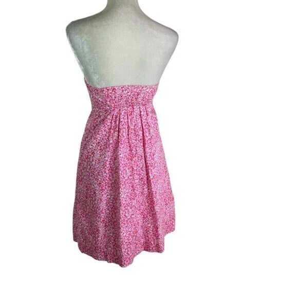 Vintage 90’s Lilly Pulitzer White Label Cotton Strapless Fish Print Dress Pink 2 - Picture 4 of 12